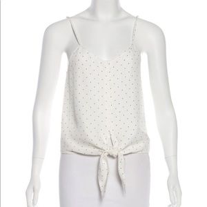 Jenni Kayne silk tie front polka dot tank